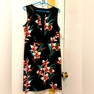 Ladies Size 10 Black floral Sleeveless  Dress
